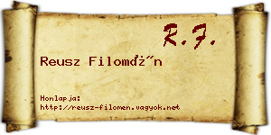 Reusz Filomén névjegykártya